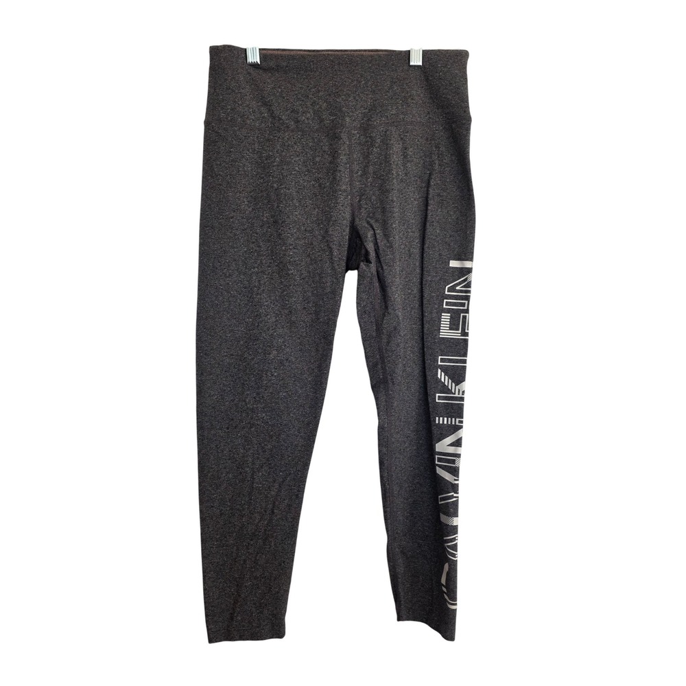 Calvin Klein Performance Leggings Charcoal Gray Logo Stretch Womens L